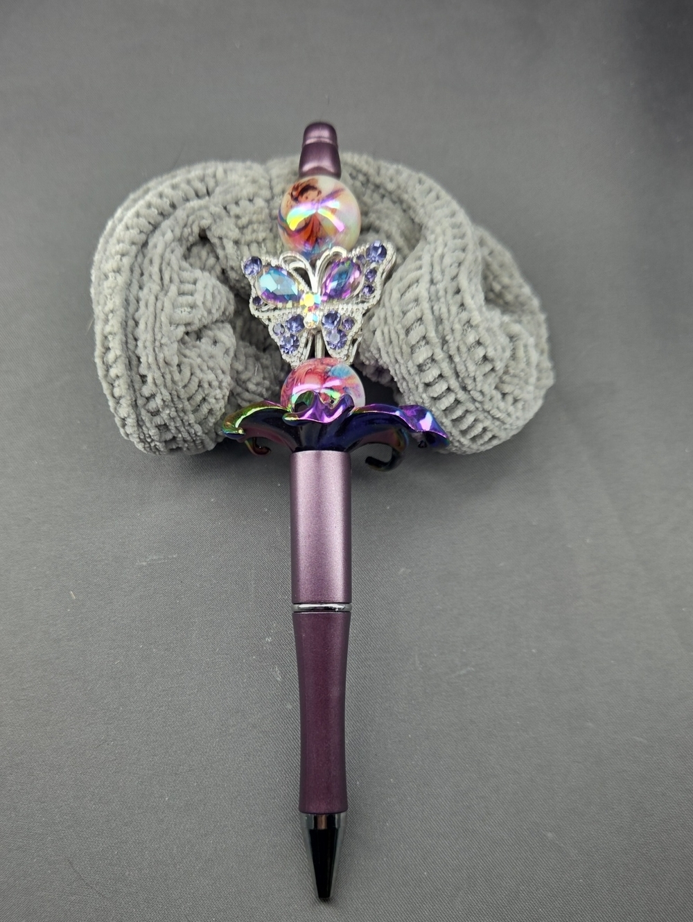 Iridescent Purple Butterfly Decorative Ballpoint Pen